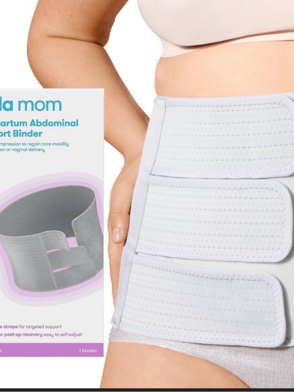 Postpartum Abdominal Support Binder - Light Gray